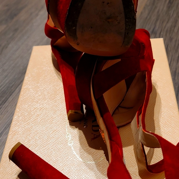 PRADA Suede Cutout T-Strap Pumps / Size 39.5 / Previously loved - Picture 4 of 6